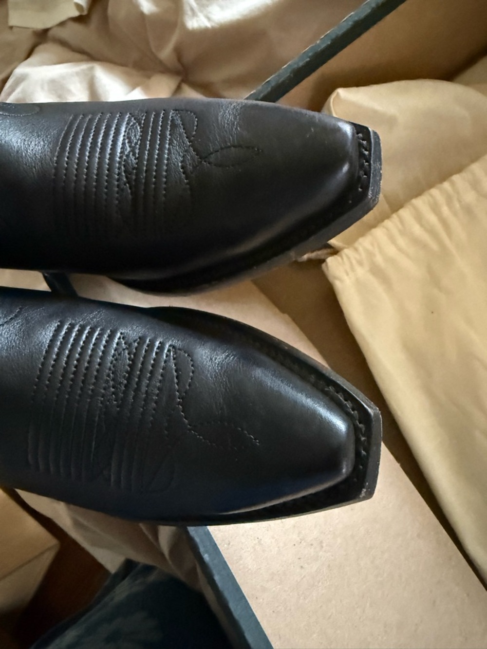 Tecovas Women's Black Leather Cowboy Boots The Annie Midnight - Picture 8 of 10